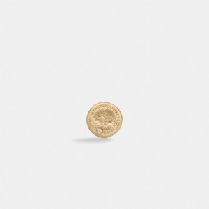 Coach 14 K Gold Coin Single Stud Earring Kadın Takı Altın | 79014LQRX